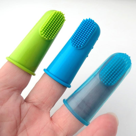 Brosse à Dents en Silicone Naturel pour Doigt pour Animaux de Compagnie